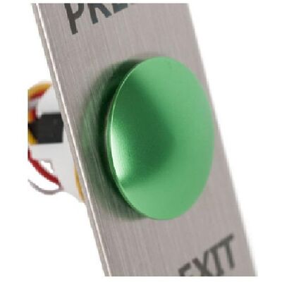 Buton de iesire incastrabil, mecanic;fmb-b-25ss-2-gn; contact no/nc din inox,suprafata de apasare mare, culoare verde