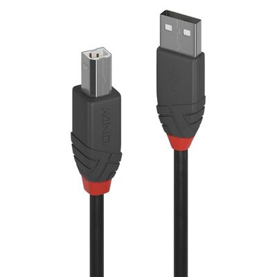 Cablu transfer lindy ly-36673, usb 2.0 type a to b, 2m, anthra line