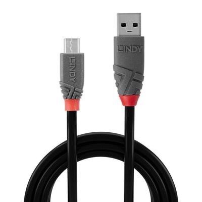 Cablu transfer lindy ly-36735, usb 2.0 type a to microusb, 5m, anthra line