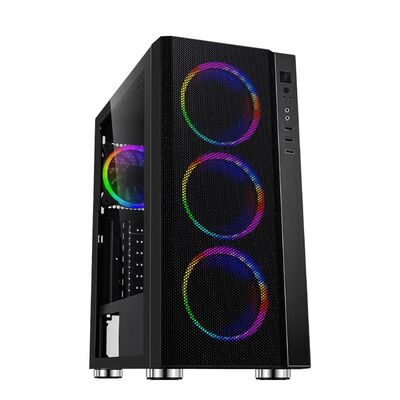 Carcasa spacer rainbow, atx, midtower, gaming, fara sursa, sticla securizata, 4 x fan, usb 2.0 x 2, usb 3.0 x 1, mesh, fan controller (inclusiv rgb), telecomanda, „spcs-gc-rainbow”