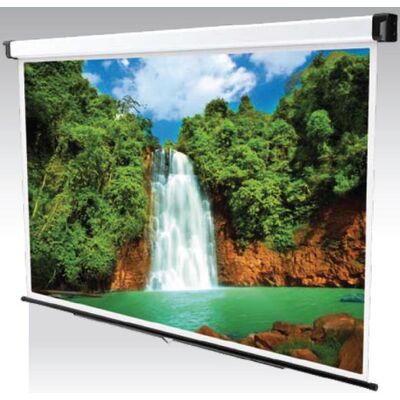 Ecran de proiectie sopar profesional, manual, perete, 180cm x 190cm, format 1:1, alb
