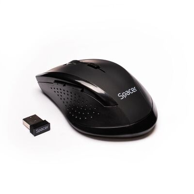 Mouse spacer, pc sau nb, fara fir, usb 2.4 ghz, optic, 800/ 1200/1600 dpi, butoane/scroll 6/1, rezolutie selectabila, negru, spmo-w02
