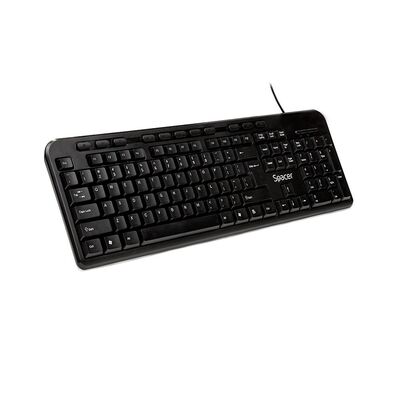 Tastatura spacer spkb-169 cu fir, usb, multimedia, 104 taste + 11 taste multimedia, anti-spill, negru