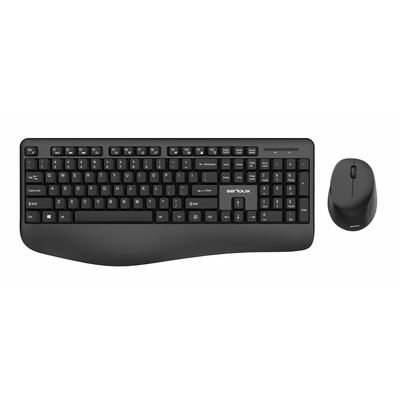 Kit tastatura + mouse serioux nk9810wr, wireless 2.4ghz, us layout, multimedia, mouse optic 1200dpi, negru, usb, nano receiver