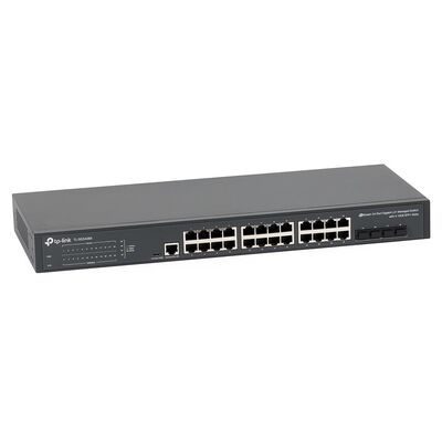 Switch tp-link tl-sg3428x, jetstream, managed l2+, 24× 10/100/1000 mbps rj45, 4× 10g sfp, 1× rj45 console port, 1× micro-usb console port, fanless, rack mountable, switching capacity 128 gbps, packet forwarding rate 95.23 mpps.