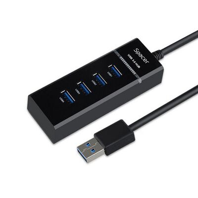 Hub extern spacer, porturi usb: usb 3.0 x 4, conectare prin usb 3.0, negru