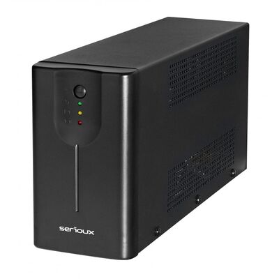 Ups serioux line interactive 1500li, led, capacitate 1500va/900w, 4 prize schuko , baterie 12 v / 8.0 ah × 2, timp mediu de functionare pe baterii 8 min - 50% sarcina, management usb/rj45, software inclus