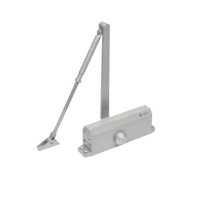 Amortizor hidraulic cu brat sa-5044aw-sv, argintiu; pentru: usi cu greutatea de 60-85 kg; latime usa ≤1050mm; ulei hidraulic termostabil; viteza de inchidere reglabila; montare universala: stanga sau dreapta; culoare: argintiu; deschidere usa la 180°;