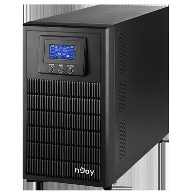 Ups njoy aten pro 3000, 3000va/2700w, on-line, lcd display, 4 prize schuko cu protectie, management, tower, dubla conversie, frequency range 40hz ~ 70 hz, connection port rs232 / usb / intelligent port, dimensiuni: 421 x 190 x 318 mm, greutate: 27.6 kg