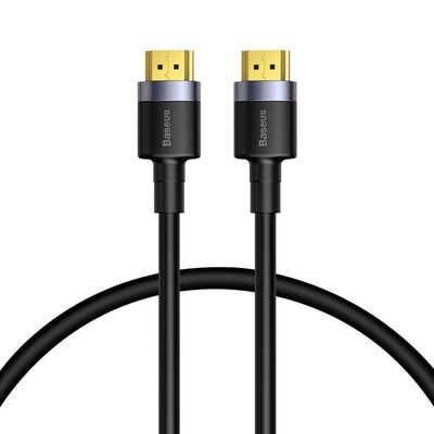 Cablu video baseus cafule, hdmi (t) la hdmi (t), rezolutie maxima 4k uhd (3840 x 2160) la 60 hz, conectori auriti, 1m, negru