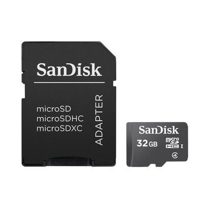 Card de memorie microsd sandisk 32gb, adaptor sd, class 4