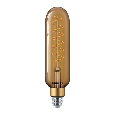 Bec led vintage (decorativ) philips classic gold giant t65, eyecomfort, e27, 7w (40w), 470 lm, lumina calda (1800k), dimabil, cu filament, 27.3x6.6cm