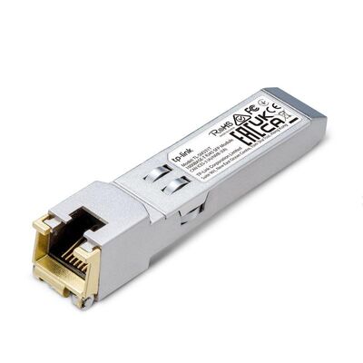 Modul sfp tp-link, 1000base-t rj45 tl-sm331t, standarde si protocoale: ieee 802.3-2002, lungime max cablu: 100m, data rate: 1.25 gbps, interfata: 1× 1000 mbps rj45.