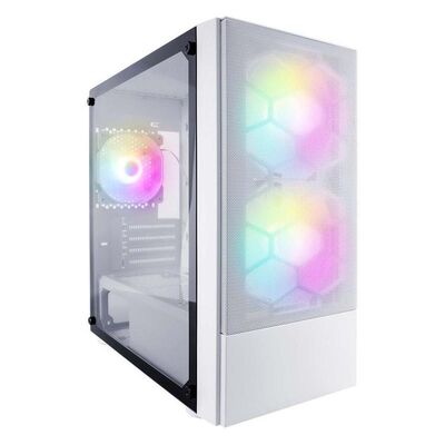 "case x4-m(m-atx)  white, front panel:metal mesh cover left side panel:tempered glass"
