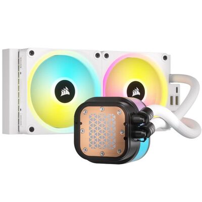 Cooler cpu corsair h100i, ventilator 2x120 mm, baza cupru, socket support intel 1700, intel 1200, intel 1150, intel 1151, intel 1155, intel 1156, amd am5, amd am4, alb