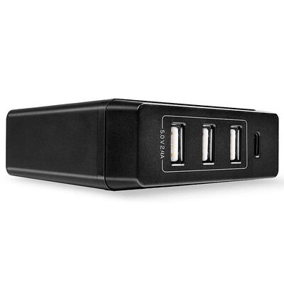 Statie incarcare lindy 4 porturi usb c si a, putere 72w, negru