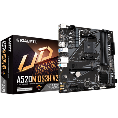 Placa de baza gigabyte a520m ds3h v2 am4, 4x ddr4, 1x dp 1x hdmi, 1 pcie x16 1x pcie x1, 1x m.2, 4x sata 6gb/s