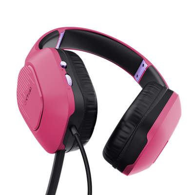Casti trust gxt415p zirox cu fir, conector jack3.5mm, frecventa raspuns 20 hz - 20.000 hz, sensitivitate 90db, roz